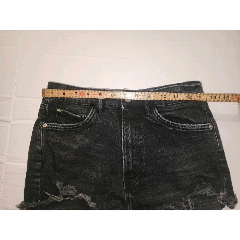 Zara Black Frayed Jean Shorts,  Size 6